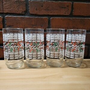 Lot of Four Vintage Pepsi Seasons Greetings Drink Glasses